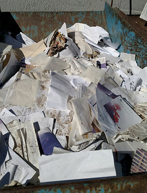 Paper Debris for recycling