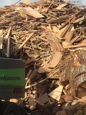 Scrap wood for transport to a Cogen Plant
