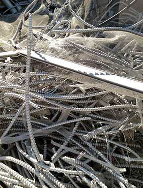 Pile of recyclable aluminum scrap