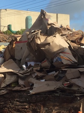 Cardboard debris for recycling